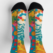 Groove Waves 70s Psychedelic Line Pattern Sokken (Top)