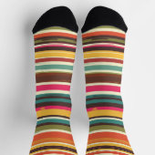 Groove Waves 70s Psychedelische Lijnpatroon Collec Sokken (Top)