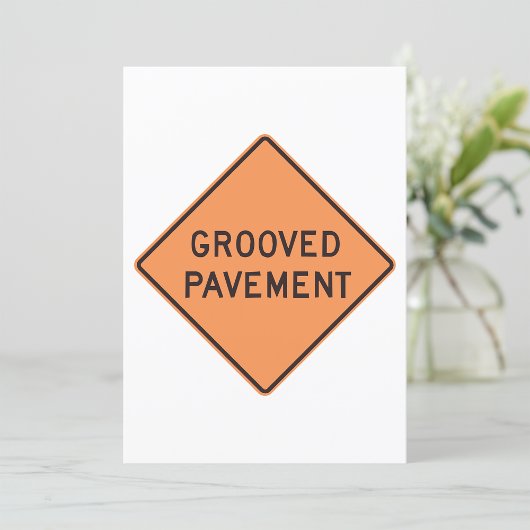 Grooved Pavement Road Sign Kaart