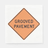Grooved Pavement Road Sign Napkins Servet (Voorkant)