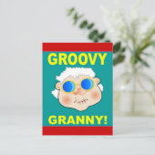 Groovey Granny Cartoon Briefkaart (Staand voorkant)