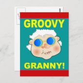 Groovey Granny Cartoon Briefkaart (Voorkant / Achterkant)
