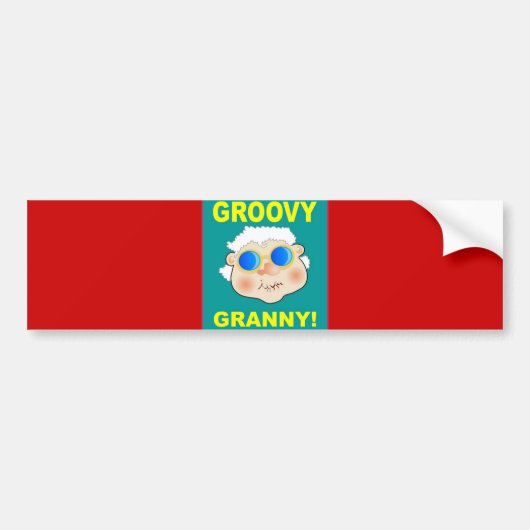 Groovey Granny Cartoon Bumpersticker (Voorkant)