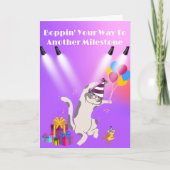 Groovin' Cat Mijlpaal Verjaardag Kaart (Voorkant)