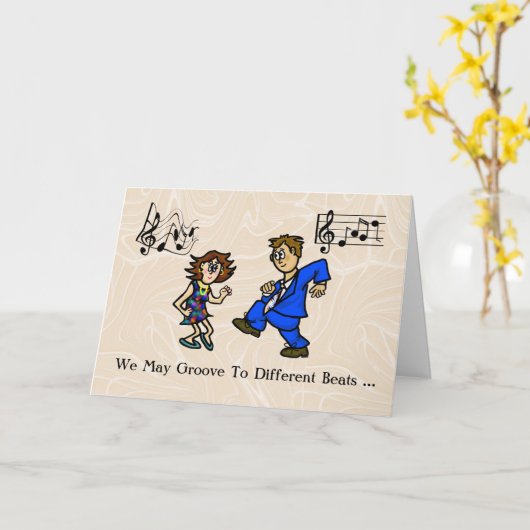 Groovin' Dansend Stel Romance Kaart (Gele Bloem)