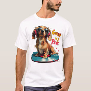 Groovin Paws - Teckel Muziek T-shirt