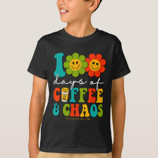Groovy 100 dagen koffie en chaos leraar 100 da t-shirt