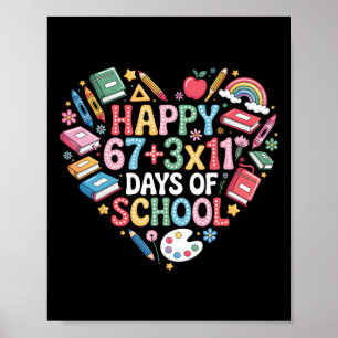 Groovy 100 dagen school wiskunde vergelijking 100s poster