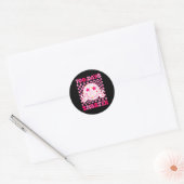 Groovy 100 Dagen Slimmer Roze Lachgezicht Tiener M Ronde Sticker (Envelop)
