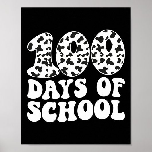 Groovy 100 dagen van de school Koe Print 100e dag  (Voorkant)