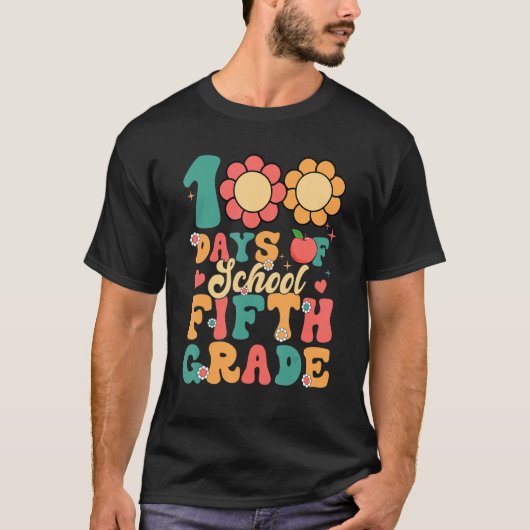Groovy 100 dagen van de vijfde klas van de school t-shirt (Voorkant)