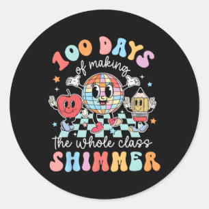 Groovy 100 dagen van het maken van hele CL Shimmer Ronde Sticker