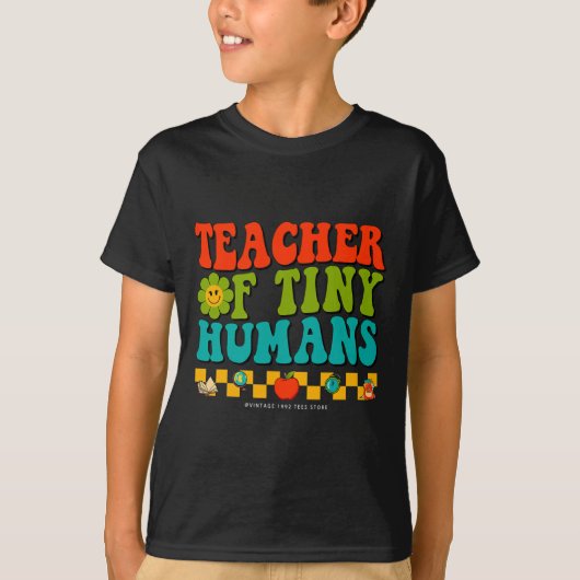 Groovy 100 dagen van school Kinder leraar van Tiny T-shirt (Voorkant)