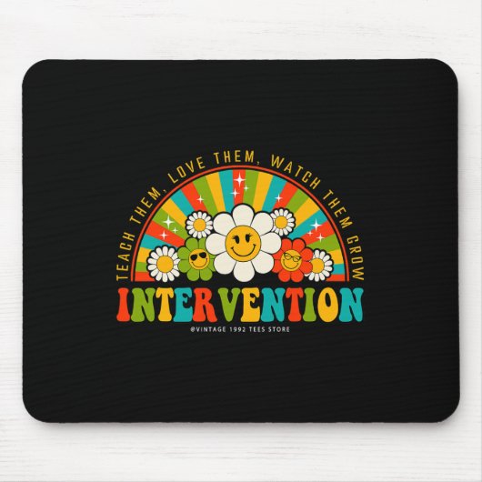 Groovy 100 dagen van school leraar interventie Squ Muismat (Voorkant)