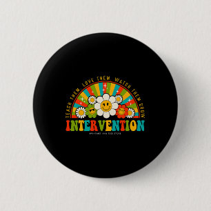 Groovy 100 dagen van school leraar interventie Squ Ronde Button 5,7 Cm
