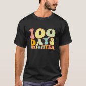 Groovy 100 Days Brighter Student 100th Day Of Scho T-shirt (Voorkant)