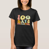 Groovy 100 Days Brighter Student 100th Day Of Scho T-shirt (Voorkant)