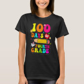 Groovy 100 Days Of Fourth Grade Kids Teacher 100th T-shirt (Voorkant)