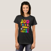 Groovy 100 Days Of Fourth Grade Kids Teacher 100th T-shirt (Voorkant volledig)