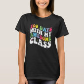Groovy 100 Days With My Awesome Class 100th Day Te T-shirt (Voorkant)