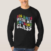 Groovy 100 Days With My Awesome Class 100th Day Te T-shirt (Voorkant)