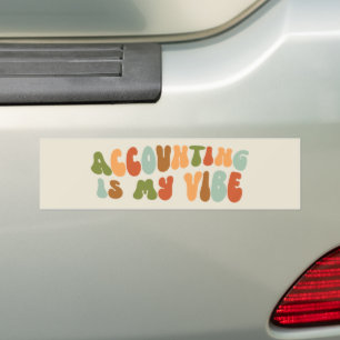 Groovy 1970s Accounting is mijn vibe, accountant Bumpersticker