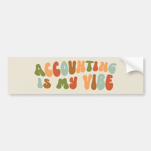 Groovy 1970s Accounting is mijn vibe, accountant Bumpersticker (Voorkant)