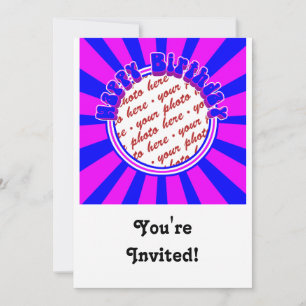 Groovy 1970's Retro Birthday Foto Lijst Kaart