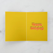 Groovy 1970's Retro Birthday Foto Lijst Kaart (Binnen)