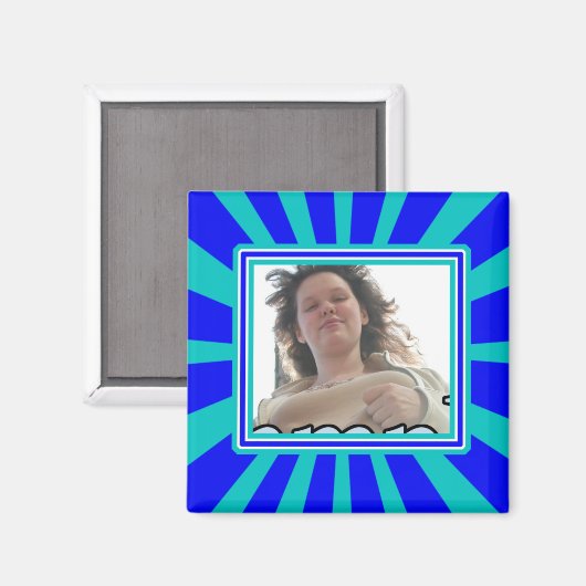 Groovy 1970's Retro Photo Lijst Magneet (Voorkant / Achterkant)