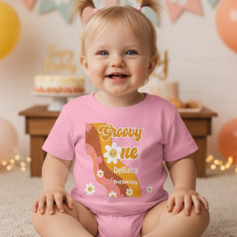 Groovy 1 retro vintage eerste verjaardag