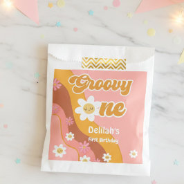 Groovy 1 retro vintage eerste verjaardag bedankzakje