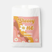 Groovy 1 retro vintage eerste verjaardag bedankzakje (Voorkant)