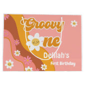 Groovy 1 retro vintage eerste verjaardag groot cadeauzakje (Achterkant)