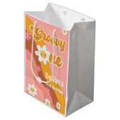 Groovy 1 retro vintage eerste verjaardag medium cadeauzakje (Voorkant Gekanteld)