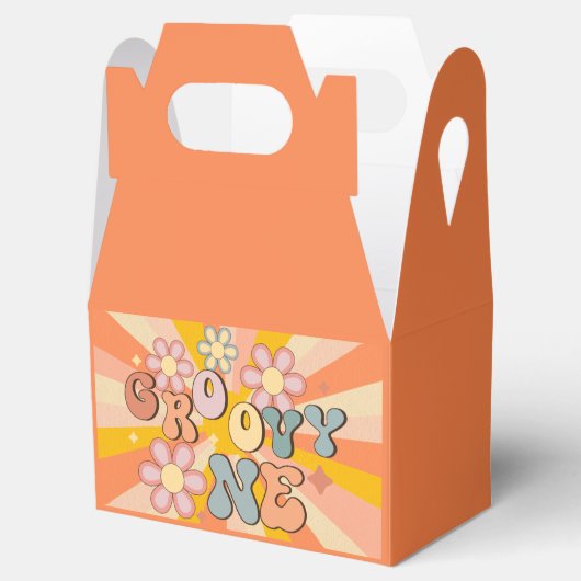 Groovy 1 verjaardagsfeest bedankdoosjes (Geopend)