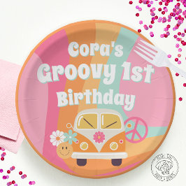 Groovy 1e verjaardag papieren bordje