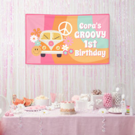 Groovy 1e verjaardag spandoek
