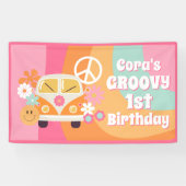 Groovy 1e verjaardag spandoek (Horizontaal)