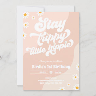 Groovy 1e verjaardag Verblijf Trippy Little Hippie Kaart