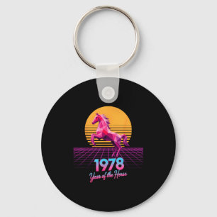 Groovy 2026 Paardenjaar 1978 48ste verjaardag Maan Sleutelhanger