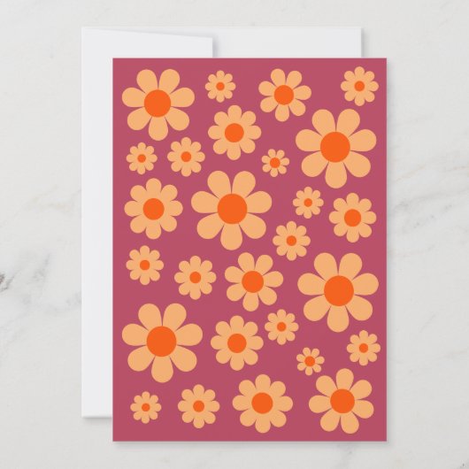 Groovy 2 Arch Retro Bloemen 2e Verjaardagsfeest Kaart (Achterkant)