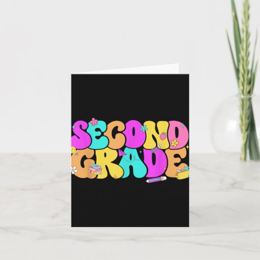 Groovy 2e klas terug naar school potlood vloer kaart (Voorkant)