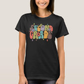 Groovy 2e klas vibes Face Retro leraren terug naar T-shirt (Voorkant)