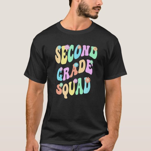 Groovy 2nd Grade Squad School Teacher Second Gr Re T-shirt (Voorkant)