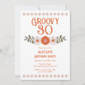 Groovy 30 Classic Daisy Hippie Flora Leaf Verjaard Kaart (Voorkant)