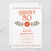 Groovy 30 Classic Daisy Hippie Flora Leaf Verjaard Kaart (Voorkant / Achterkant)