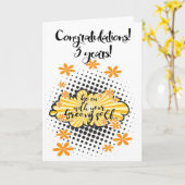 Groovy 3 jaar schone Kaart 12 stapsgewijze herdenk (Gele Bloem)