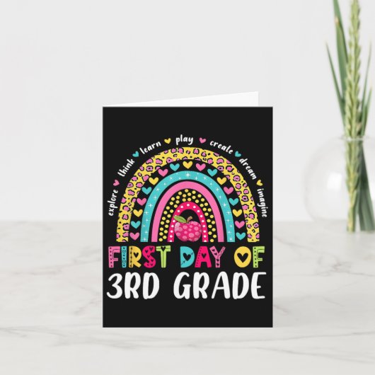 Groovy 3e klas terug naar school eerste dag van de kaart (Voorkant)