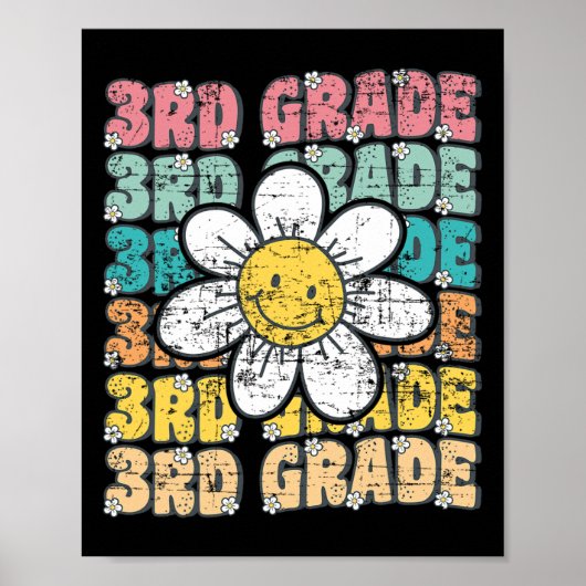 Groovy 3e klas terug naar school eerste dag van de poster (Voorkant)